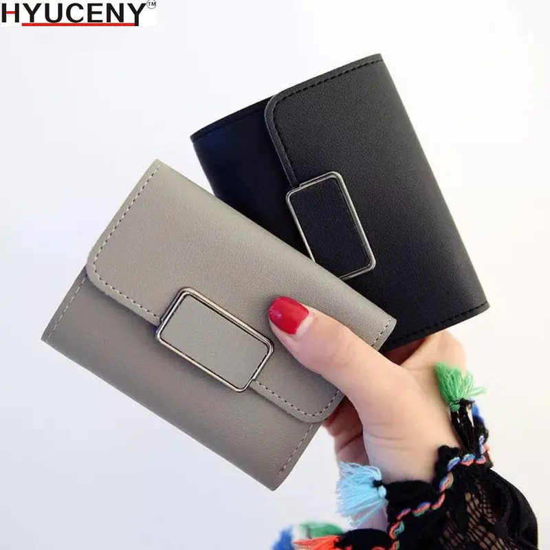 

Hot New Fashion PU Small Women Wallet Luxury Brand Famous Mini Women Wallets Short Female Purse Credit Card Holder