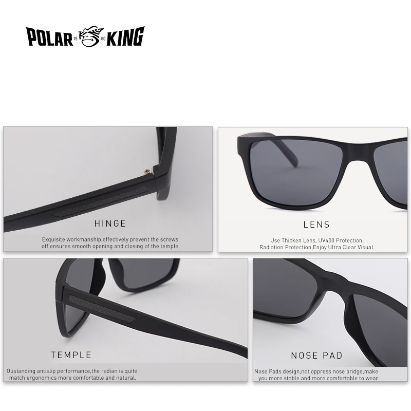 POLARKING Марка Classic Square Пластиковые Поляризованные Мужские Солнцезащитные Очки cuculos