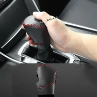black red leather gear shift knob cover trim 1pcs for honda accord 10th 2018 2019