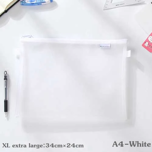 XL-X Large-A4-White Простой Прозрачный сетчатый чехол для карандашей, для офиса, студентов, чехол для карандашей, s, нейлоновый, Kalem Kutusu, школьные принадлежности, коробка для ручек, Astuccio Scuola - Цвет: XL-X Large-A4-White