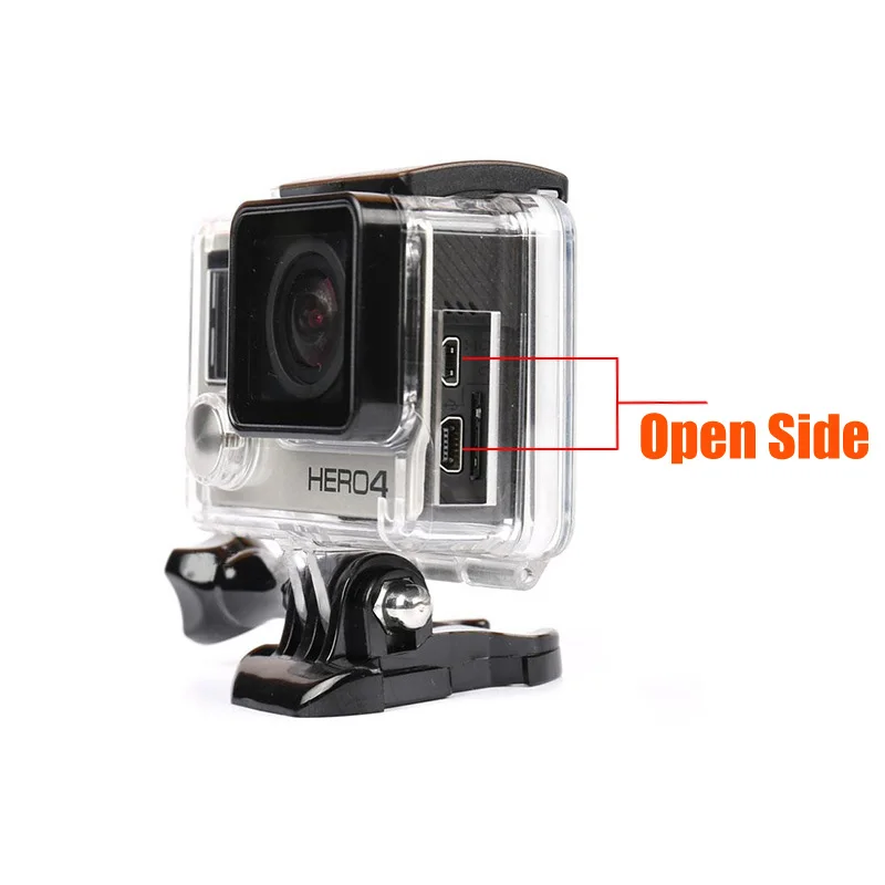 СТРЕЛЯТЬ Открытая Сторона Защитный Дело Жилья для Gopro Hero 3 + 4 Камеры Go pro