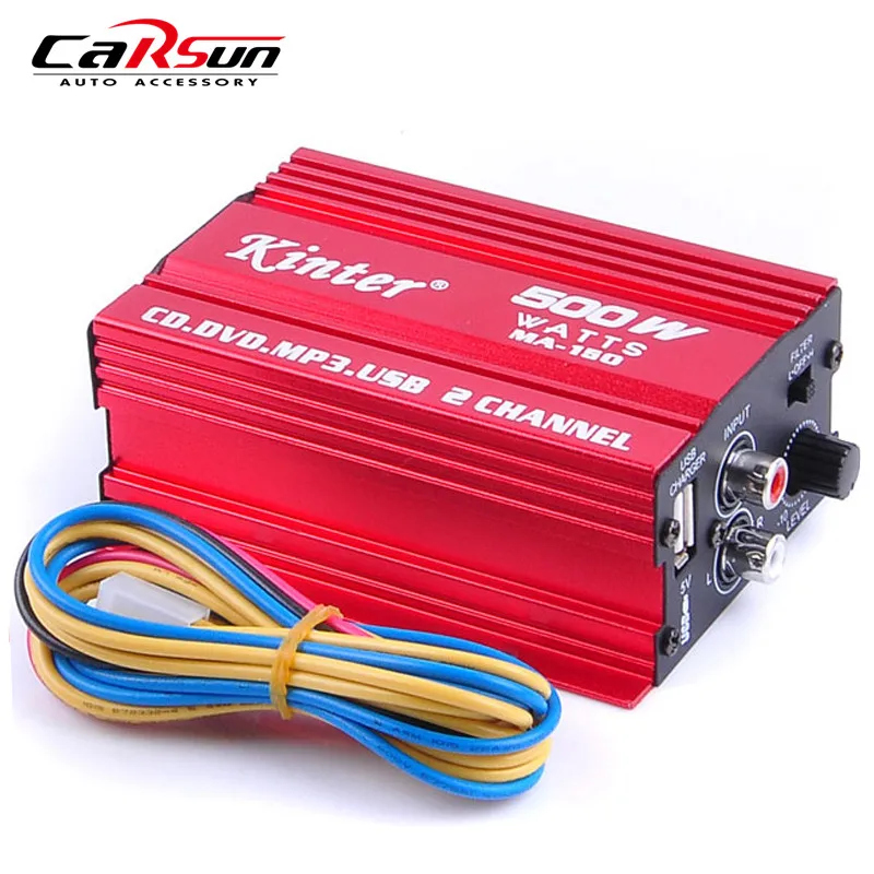 Автомобильный усилитель 2CH 500W USB Hi Fi Цифровой стерео звука для