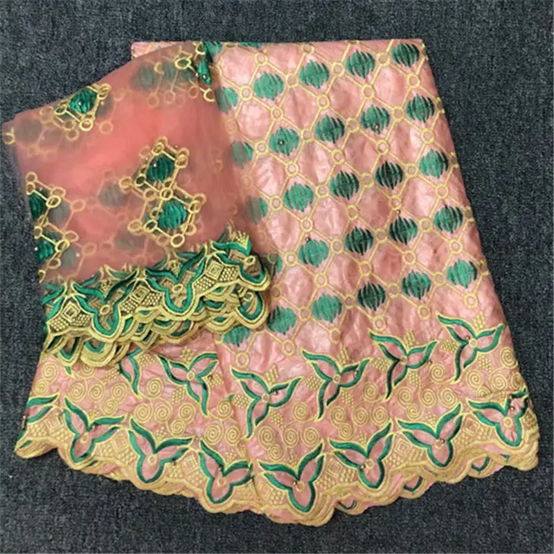 Африканский вышитый жаккард ткань Гвинея Brocade хлопок высокое качество Базен riche