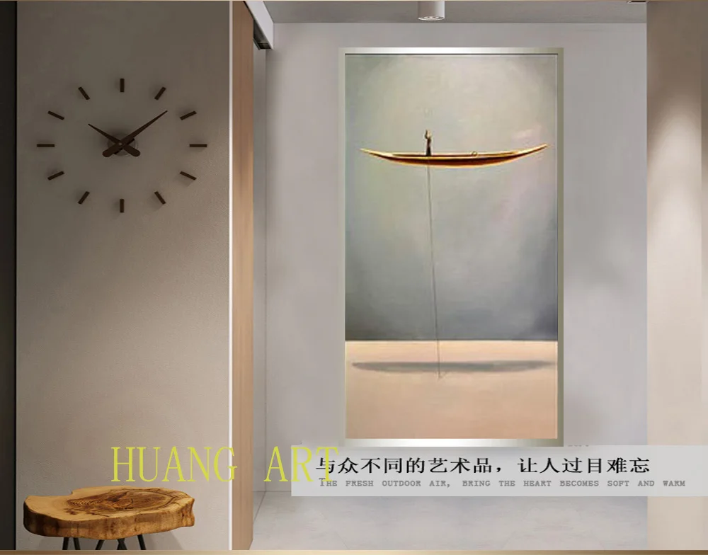 Artist Hand-painted Special Landscape Modern Boats Oil Painting on Canvas Textured Boat for Wall Decor |