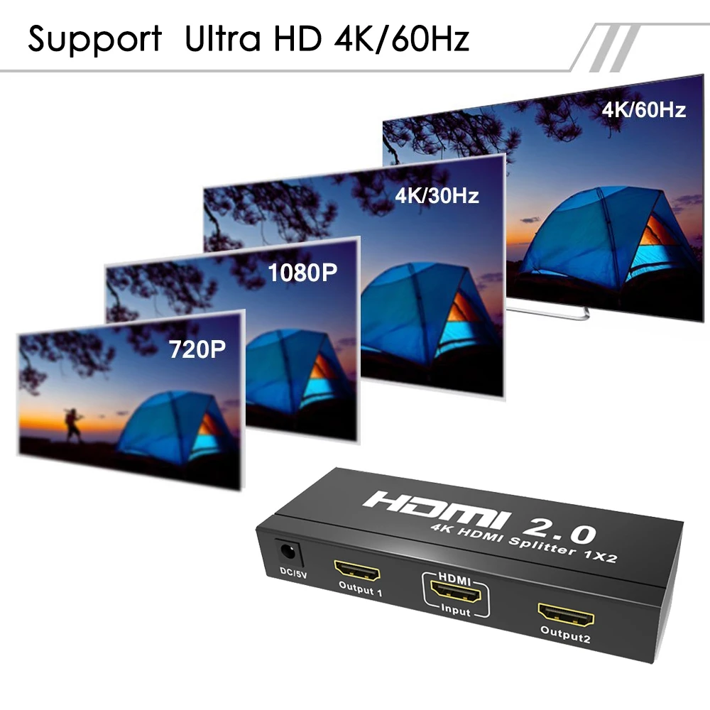 Разветвитель Aikexin HDMI 1x2 V2.0 разветвитель 2 0 1 в выхода двойной монитор поддержка Ultra
