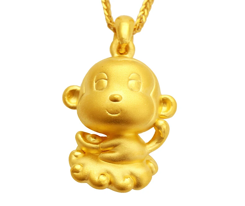

Настоящее чистое 24K желтое золото кулон обезьяна кулон 2,80 г