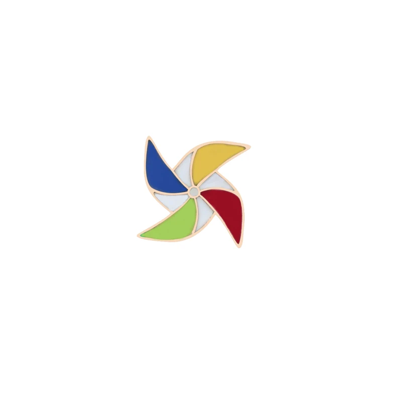windmill Мини животное Броши кошка белка лошадь банан самолет карандаш значок нагрудный знак брошь джинсовая рубашка сумка мультфильм ювелирные изделия подарок - Окраска металла: windmill