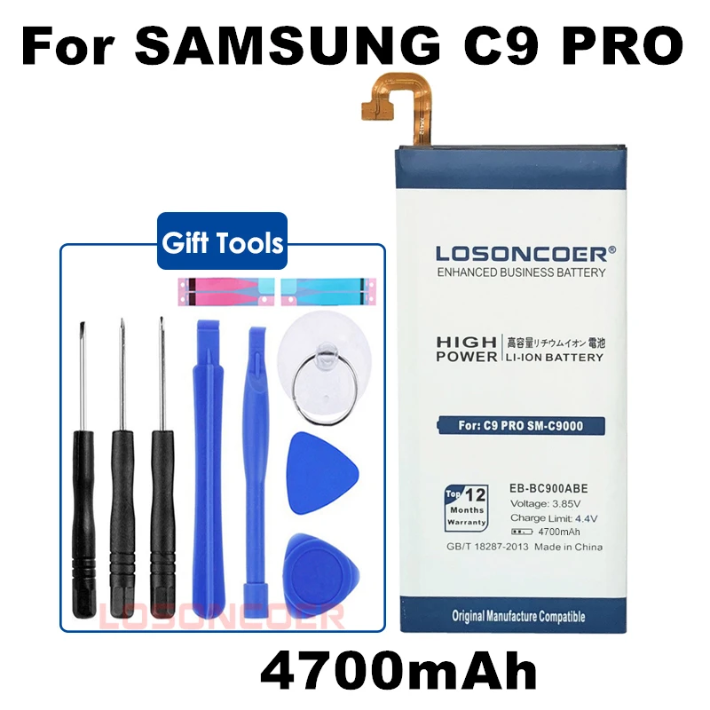 LOSONCOER 4700 мАч EB-BC900ABE для Samsung Galaxy C9 Pro/C9 Pro Duos, SM-C9008 SM-C900F SM-C900Y батарея + быстрое прибытие