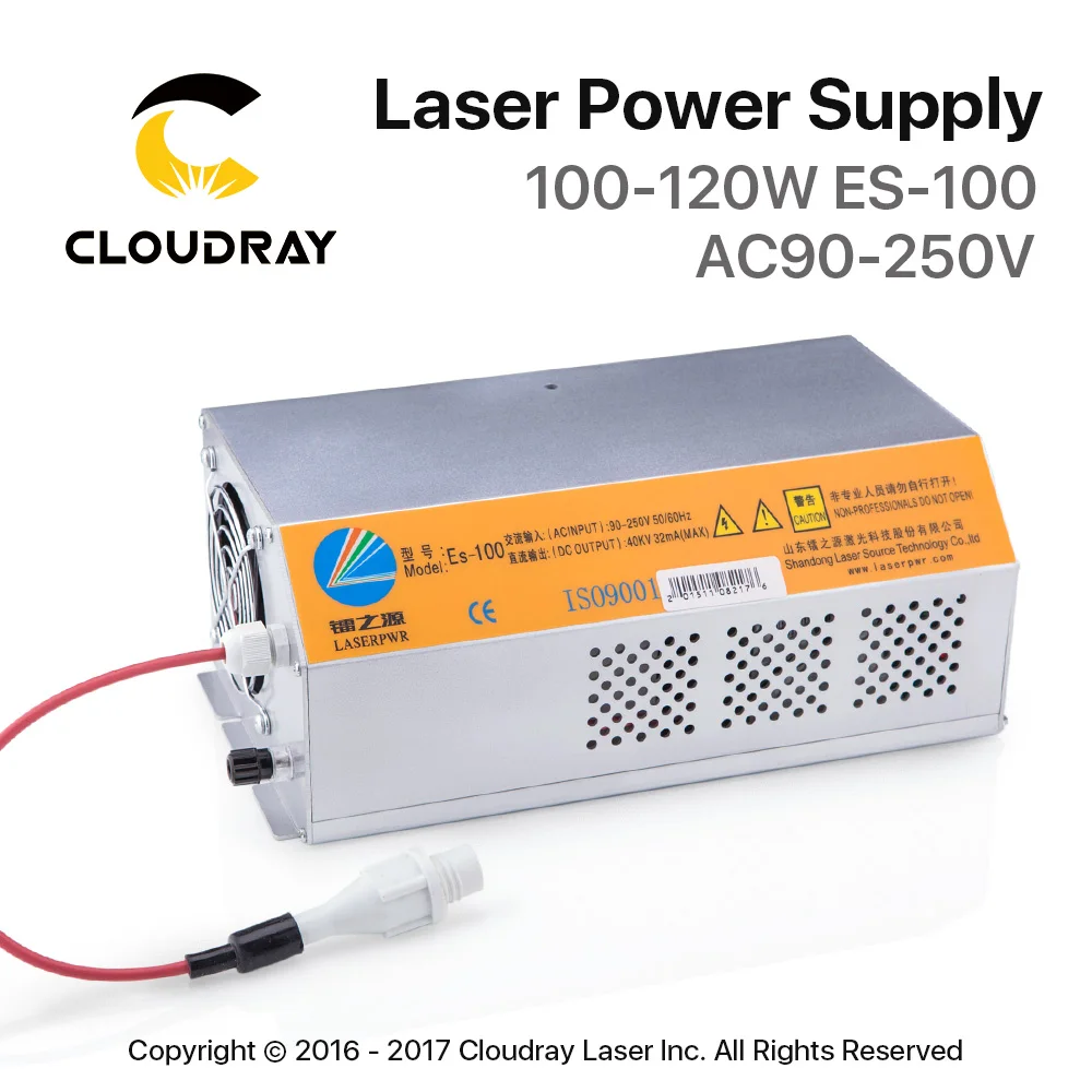 Cloudray 100 120 Вт CO2 лазерный источник питания для гравировальный станок резки HY Es100 Es
