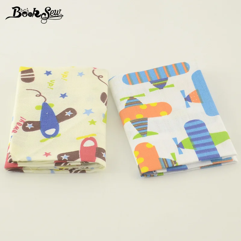 Booksew 2 шт./лот 50x100 см твил Ткань Комплект самолет шаблон стежка ткани для