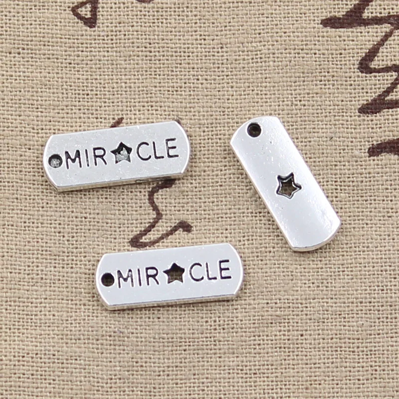 01 miracle 6 шт Подвесок в виде влюбленного навсегда Вера Надежда inspire brave МЕЧТА верю, 21x8 мм тибетская Серебряная бронзовая подвеска выводов, сделай сам, ювелирное изделие - Окраска металла: 01 miracle
