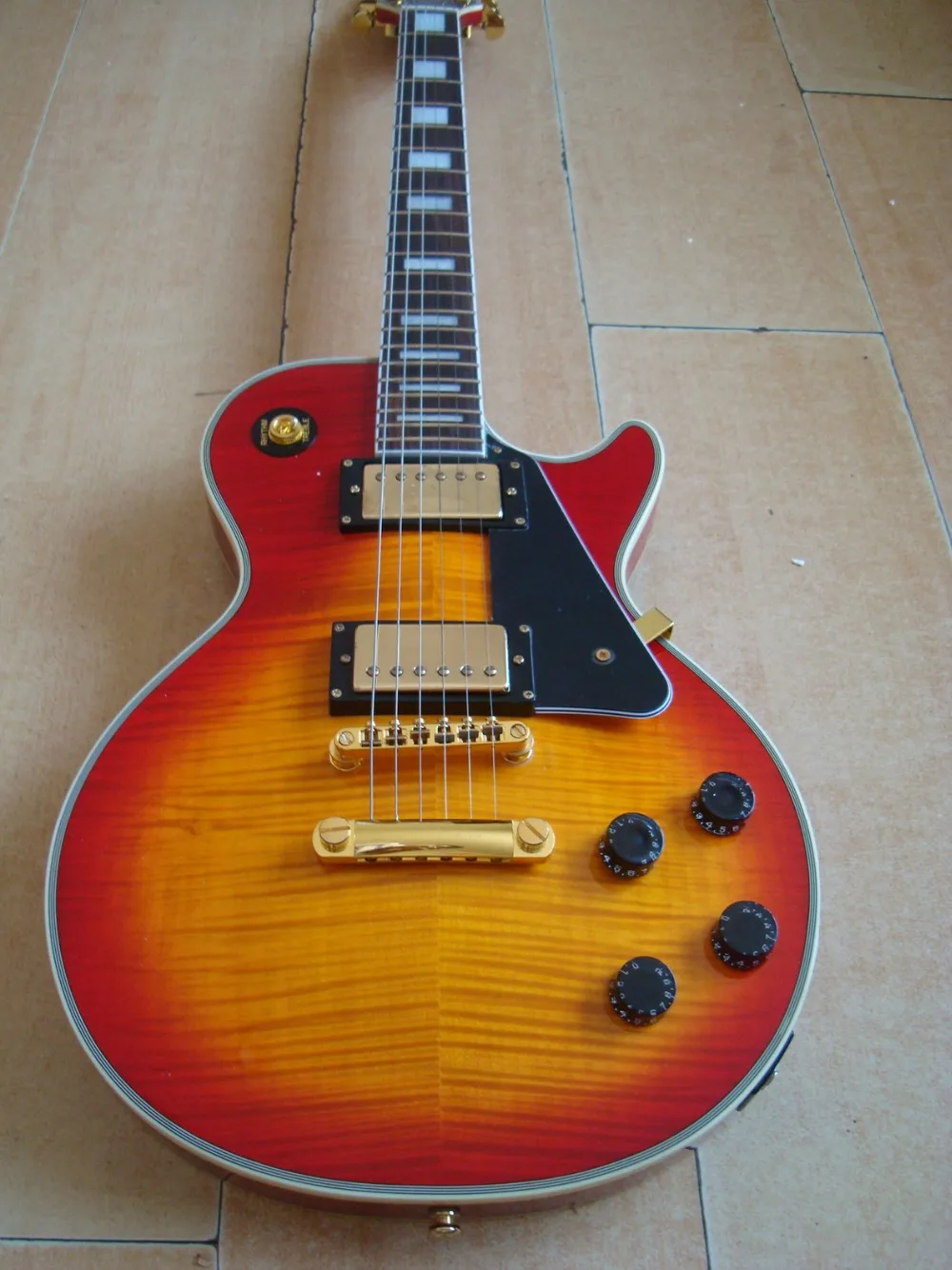 Новый CS cherry sunburst красный AA на заказ гитара из цельного дерева играть хорошо