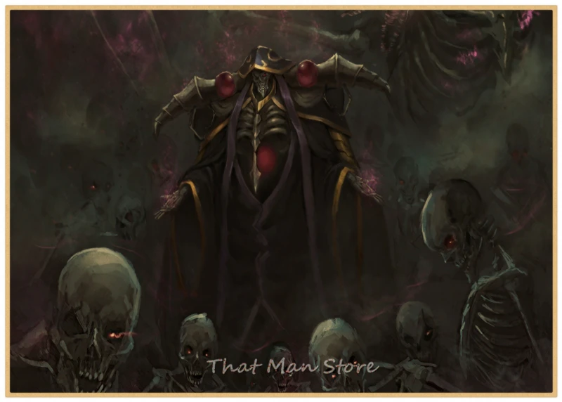 Overlord Ainz Ooal Gown Albedo Shalltear Bloodfallen Kraft Poster Retro Wall Stiecker Japanese Anime 42*30CM | Дом и сад