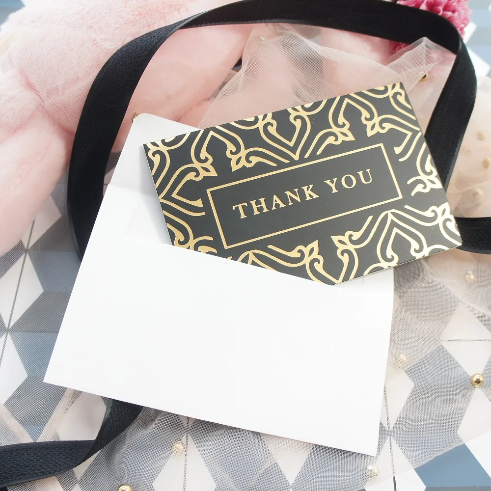 25 шт. золотые открытки с надписью thank you fold|Открытки и приглашения| |