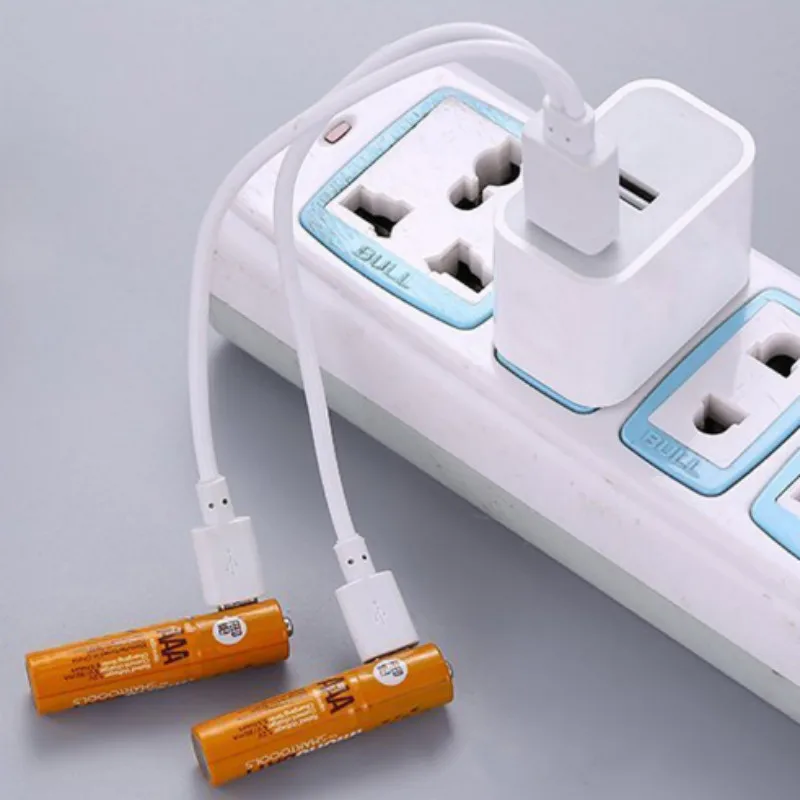 4 шт./лот 1 2 в AA/AAA аккумуляторная батарея 450 мАч 1000 Ni-MH Micro-USB аккумуляторы с 2-1