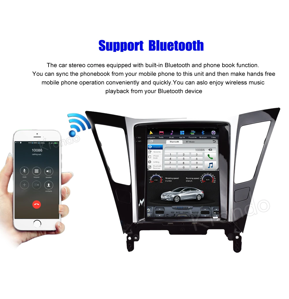 Krando Android 8,1 10," Тесла вертикальный сенсорный экран для hyundai Sonata 8 2011- Автомобильный dvd gps радио плеер мультимедийная система