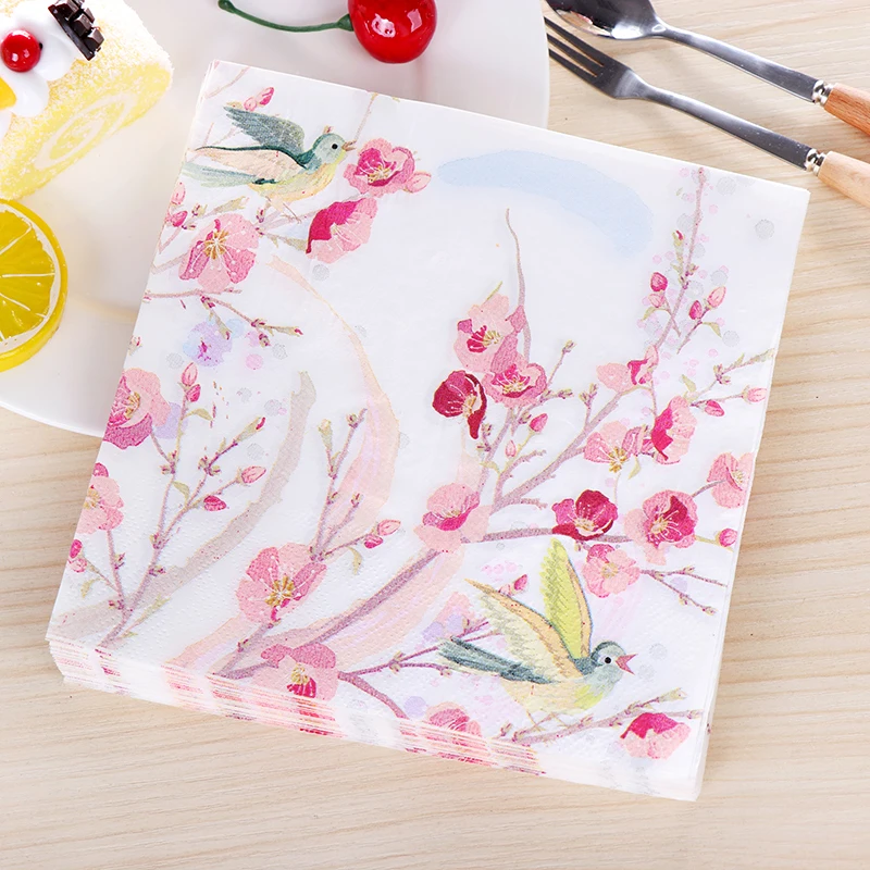 Свадебное украшение, цветок бумажные салфетки для декупажа 100%, натуральная древесина, ткани для украшения дня рождения, 20 шт, 3 слоя