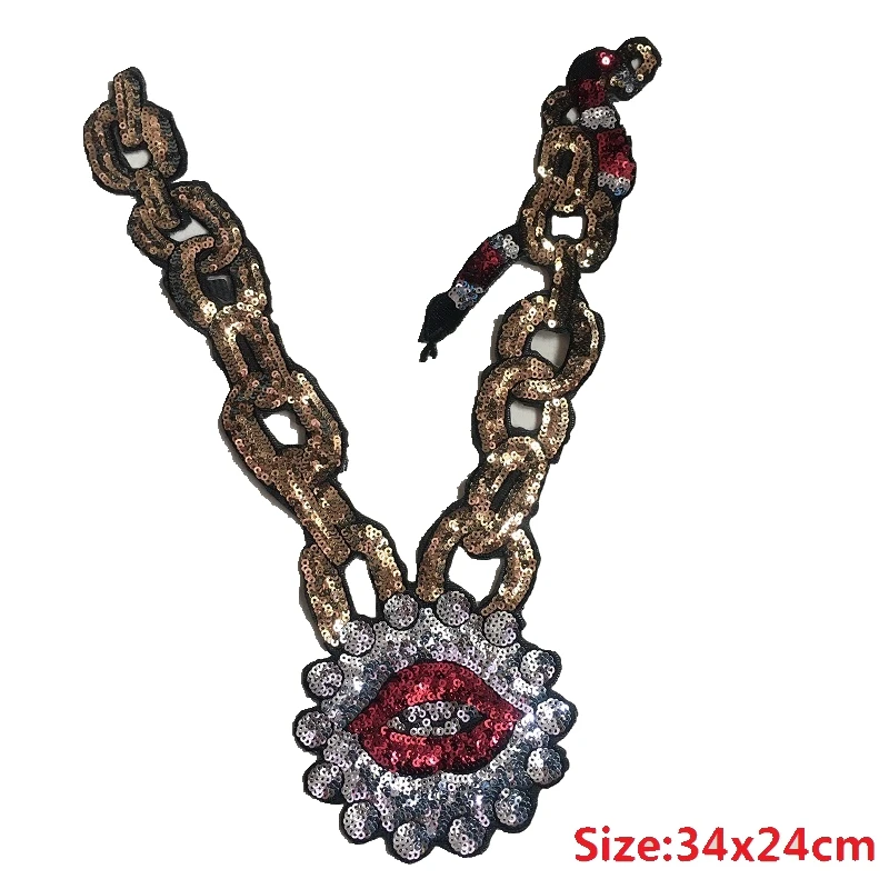 Ожерелье в винтажном стиле расшитые блестками с вышивкой шить гладить на патчи