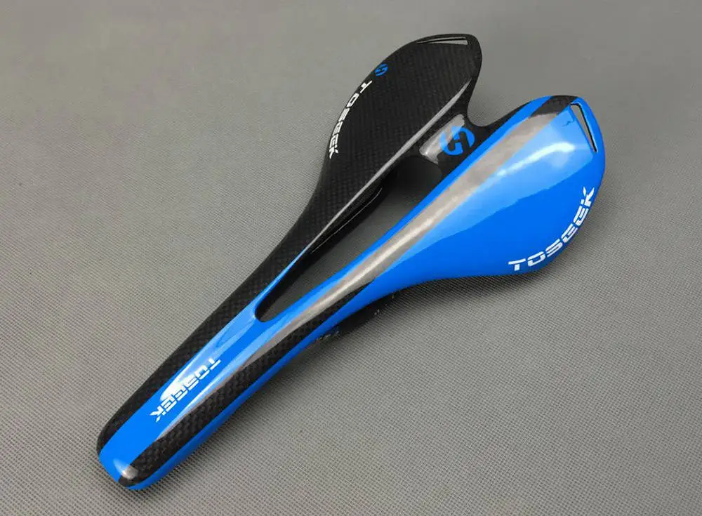 TOSEEK глянцевая 3 К отделка Полный Carbon Fibre Передние сиденья коврик седло велосипеда Запчасти 115