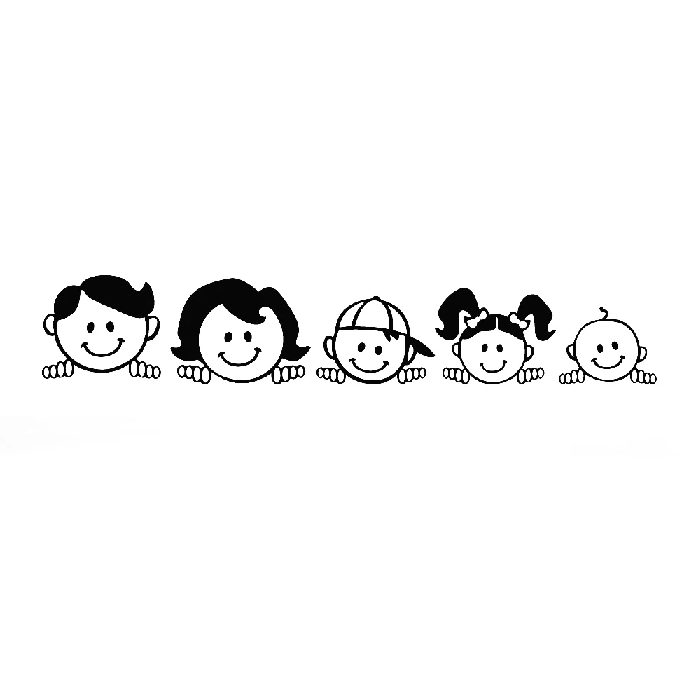 Виниловая наклейка Happy Family для стайлинга автомобиля 5x25 см художественный дизайн