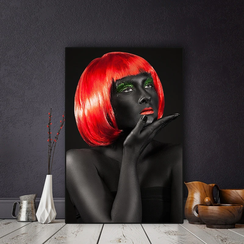 Черные красные обнаженные африканские женские плакаты и принты искусство на
