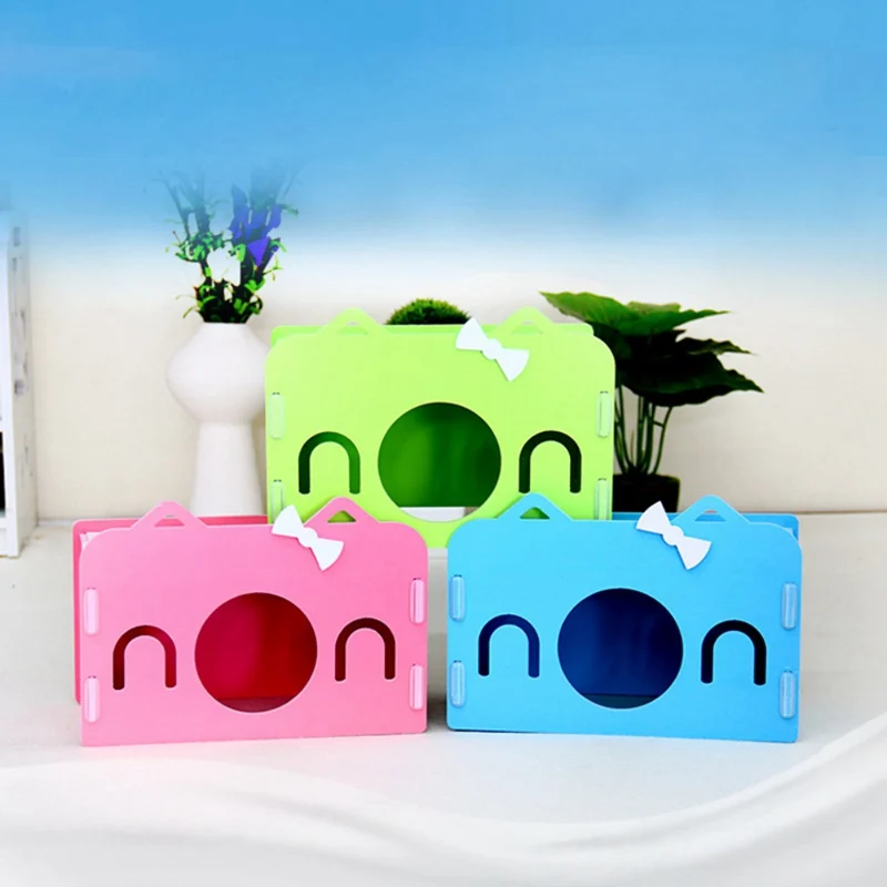 Cartoon Hamster Toy Nest Small Animal Wood House Bed Cage Nest Pet Hedgehog Castle Toy Small Pet Hideout House