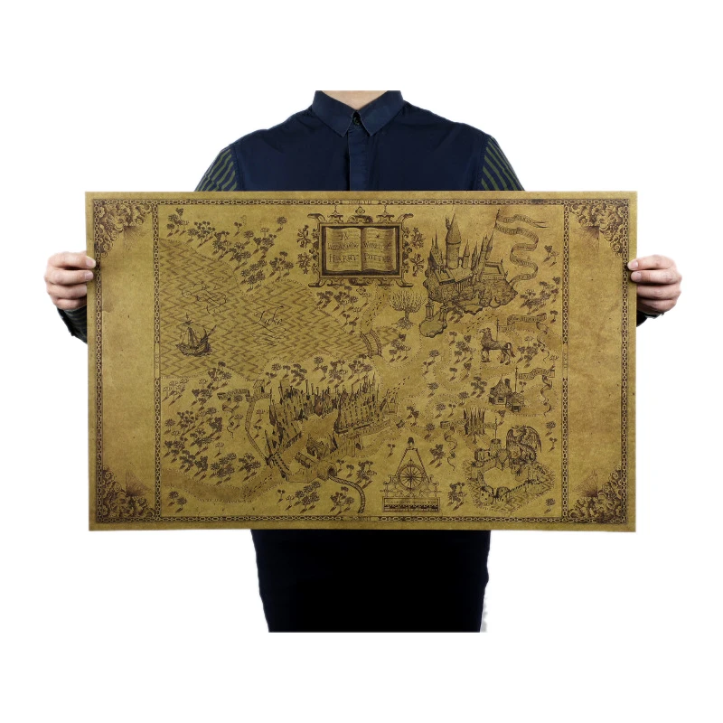 

Map Of The Wizarding World Of Around The Big Paper Poster Movie 51*32.5cm Classic Poster Vintage Retro Paper Craft