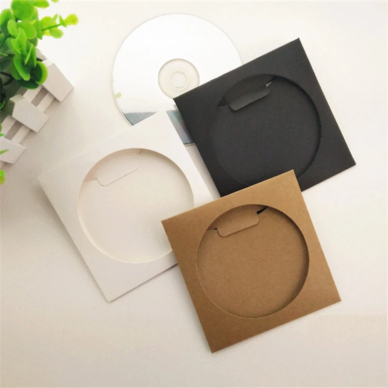 

100pcs- 250gsm Kraft paper hollowed-out Disc CD DVD Bag Cover Packaging Envelopes wedding party favor 12.5*12.5cm