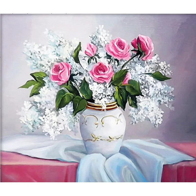 Полностью Алмазная Вышивка цветов круглая мозаика картины ручной работы наборы