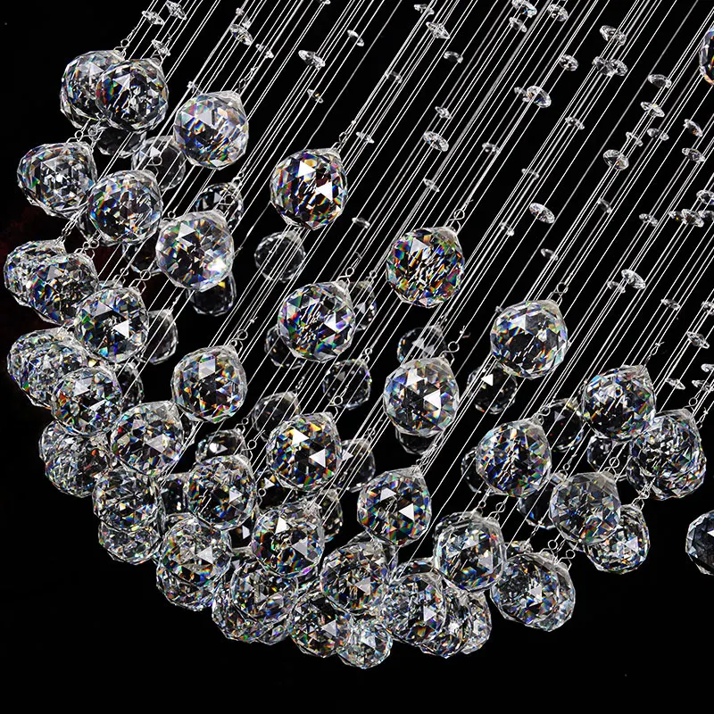 Тубор длинная спираль хрустальная люстра светильник для лобби лестницы блеск