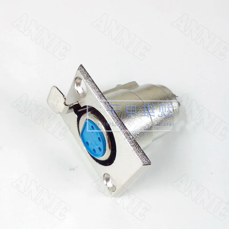 

100pcs/lot 5 Pin XLR Rectangle Male Socket Nickel plated Plug Connector Microphone Jack
