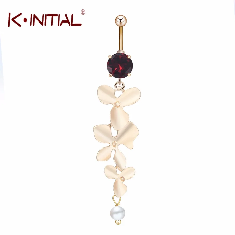 Женское кольцо для пирсинга живота Kinitial ювелирное изделие в форме цветка орхидеи