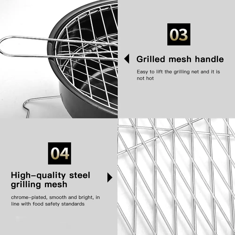 

Outdoor Portable Barbecue Grill High Temperature Round Charcoal Grill For Backpacking Garden Patio Cooking Picnic Camping Stove