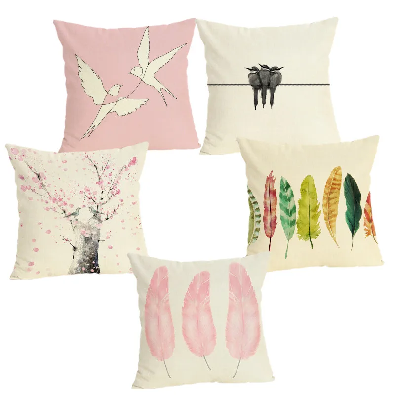 Подушка для птиц наволочка дивана автомобильного стула декоративная 45x45 см без