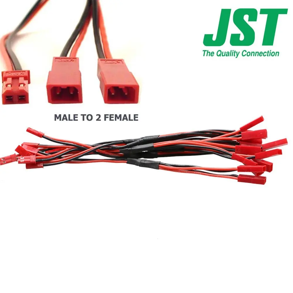 Сплиттер EBOYU(TM) разветвитель JST с разъемом типа Папа 2 10 шт. 18 см|jst plug|jst cablejst connector plug