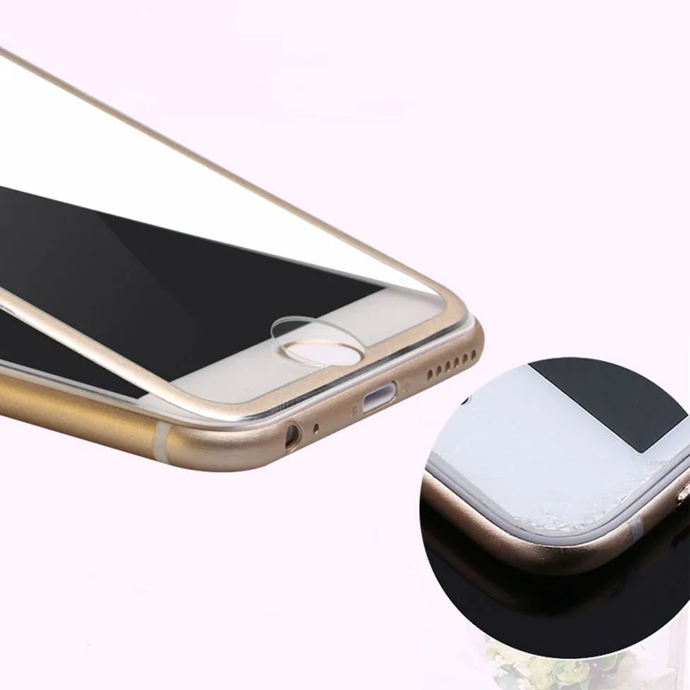 3D изогнутое 9H полное покрытие закаленное стекло для iPhone 6 6s край из титанового
