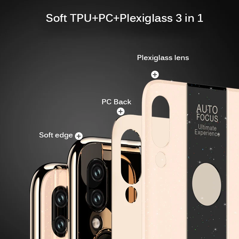 GKK Case For Xiaomi Redmi note 7 pro Plexiglass Mirror Full Protection Anti-knock TPU Soft Back Cover Pro |