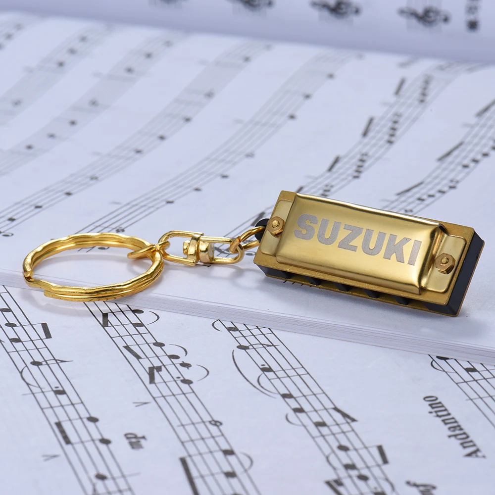 Suzuki Harmonica Mini 5 отверстий 10 тон брелок гармоника Ключ C золотые инструменты | Спорт и