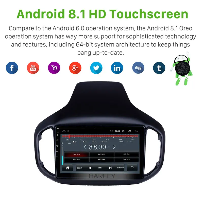 Автомагнитола Harfey для Chery Tiggo 7 10 1 9 с сенсорным экраном HD 2016 дюйма GPS Android