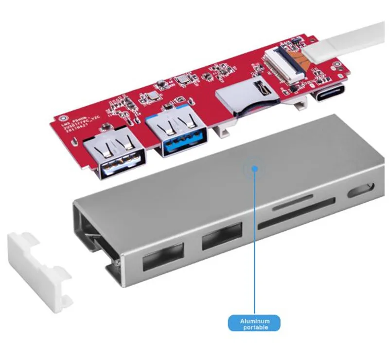 KuWFi usb type C мульти для школы больницы с USB3.0 USB 2 0 SD TF кард ридер зарядный интерфейс