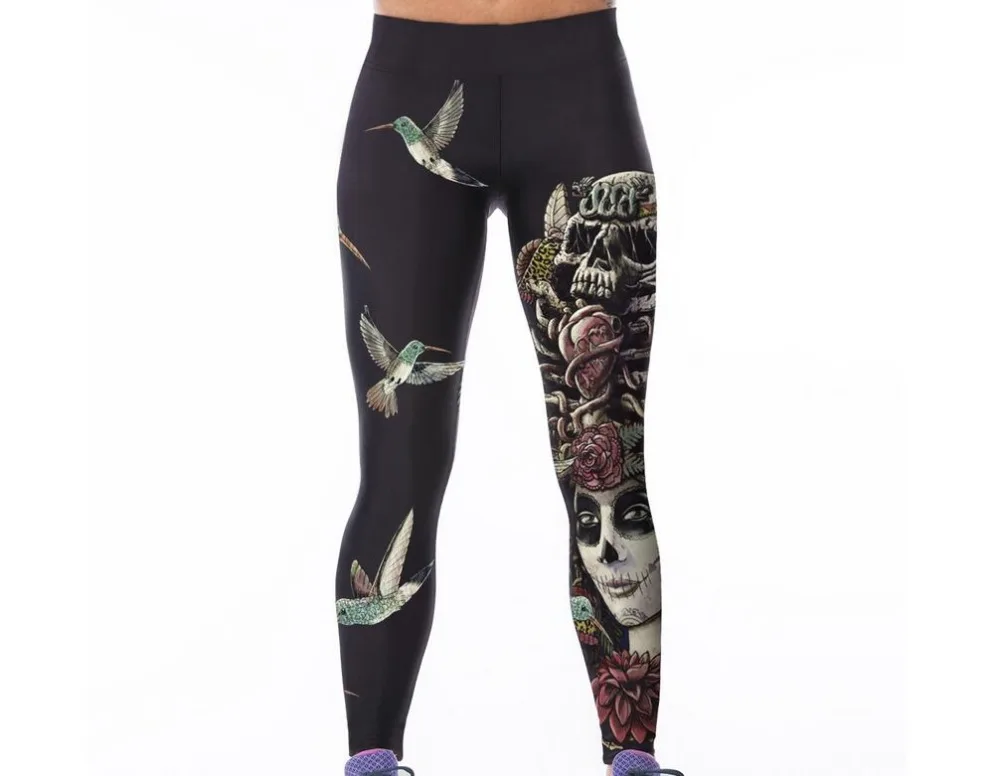 Women 2019 New Arrive 3D skulls Printed pant  high waist legging for Woman Super elastic  pants