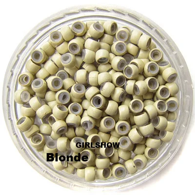 

1bag copper silicone micro ring 3.0mm nano ring crimp beads for nano hair extension Blonde,200pcs/lot