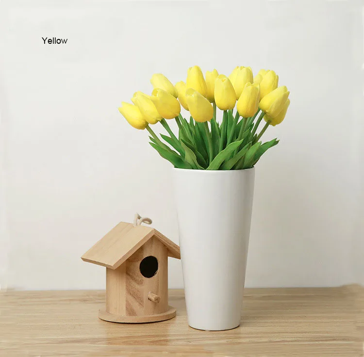 15 шт./лот красочные искусственные цветы тюльпана для украшения стола реальный на