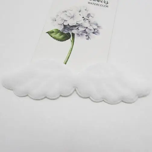 white 40 шт./лот 10,5x3,5 см смешанные мягкие пушистые фетровые форма Крыло ангела аппликации для детей DIY патч и детские головные уборы аксессуары - Цвет: white