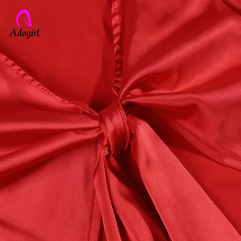 Новая атласная Офисная Женская рубашка Adogirl осенняя однотонная винтажная