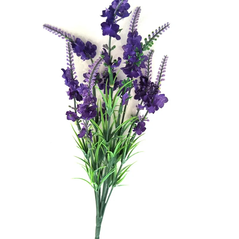 purple 41 см букет романтика, Прованс искусственный цветок Фиолетовый Лаванда Букет с зелеными листьями для дома вечерние украшения - Цвет: purple