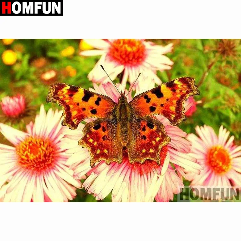 Алмазная 5D Вышивка HOMFUN Бабочка картина сделай сам с полными квадратными/круглыми
