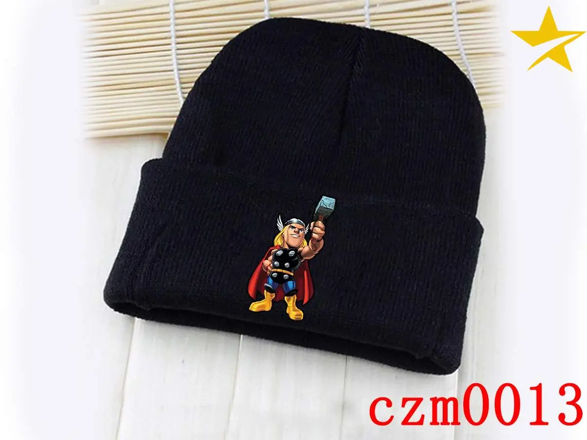 Giancomics Marvel фигурная шляпа Тор Мужская футболка с тором черные Skullies Beanie вязаная