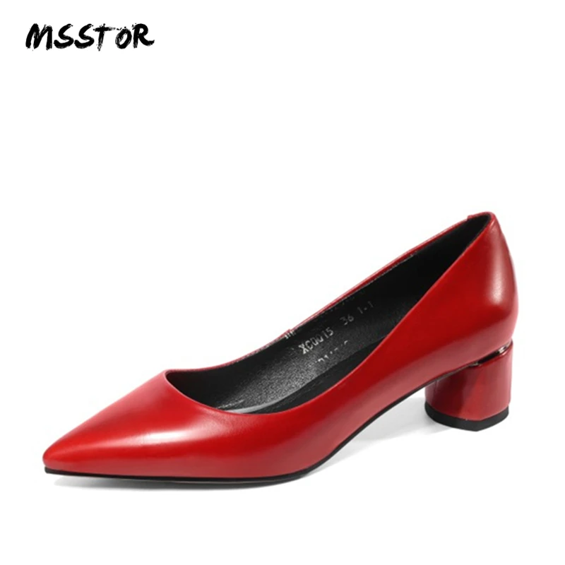 MSSTOR/красные туфли из натуральной кожи Выразительные пикантные Вечерние на