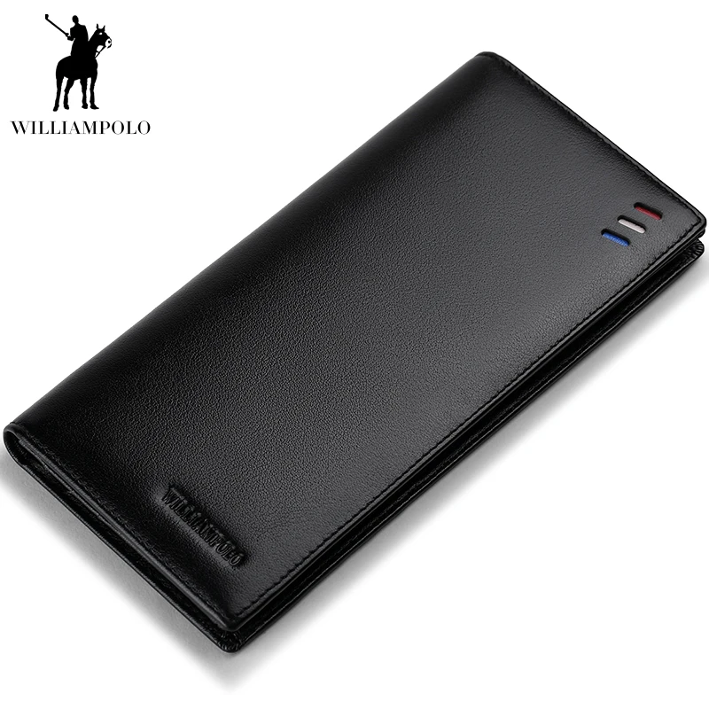WILLIAMPOLO роскошный мужской кошелек из натуральной кожи деловые Длинные кошельки